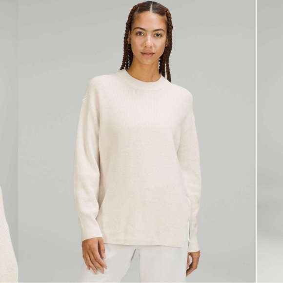 lululemon athletica Cream Merino Wool-Blend Crewneck Sweater - Picture 6 of 16